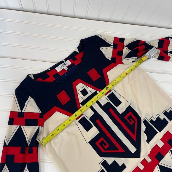 Tibi Multicolor Aztec Long Sleeve Mini Shift Dress Size M - Picture 3 of 7